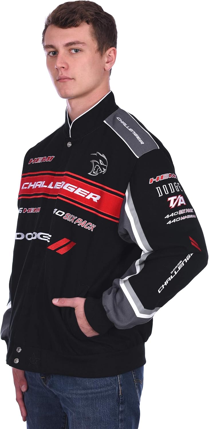 Men's Dodge Challenger Embroidered Cotton Twill Jacket: Clothing