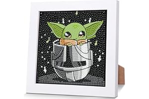 SRETOUL Cartoon Diamond Art Kits for Kids with Frame- Small Diamond Art Painting Kits for Kids Ages 4-8 for Home Decor Present 7x7 Inch