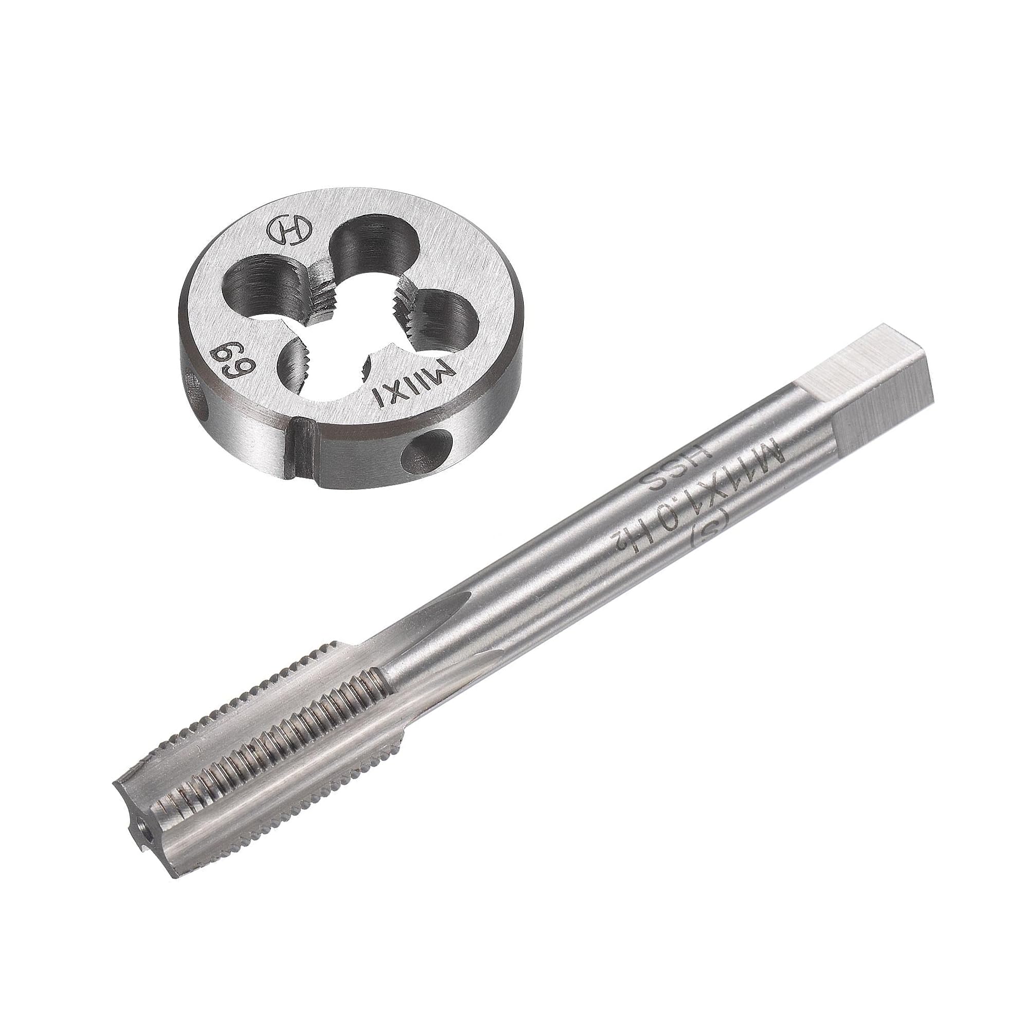 Unifizz M11 x 1mm Metric Tap and Die Set, Machine Thread Screw Tap with Round Threading Die, Tap & Die Kit for Nut Screw Bolt Thread Repair