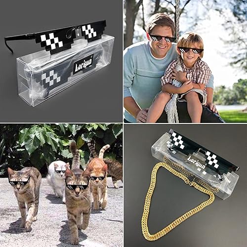 Pcs Thug Life Glasses Pixel Sunglasses for Party, Deal with it Glasses  Bachelor Party Decor Funny Sunglasses