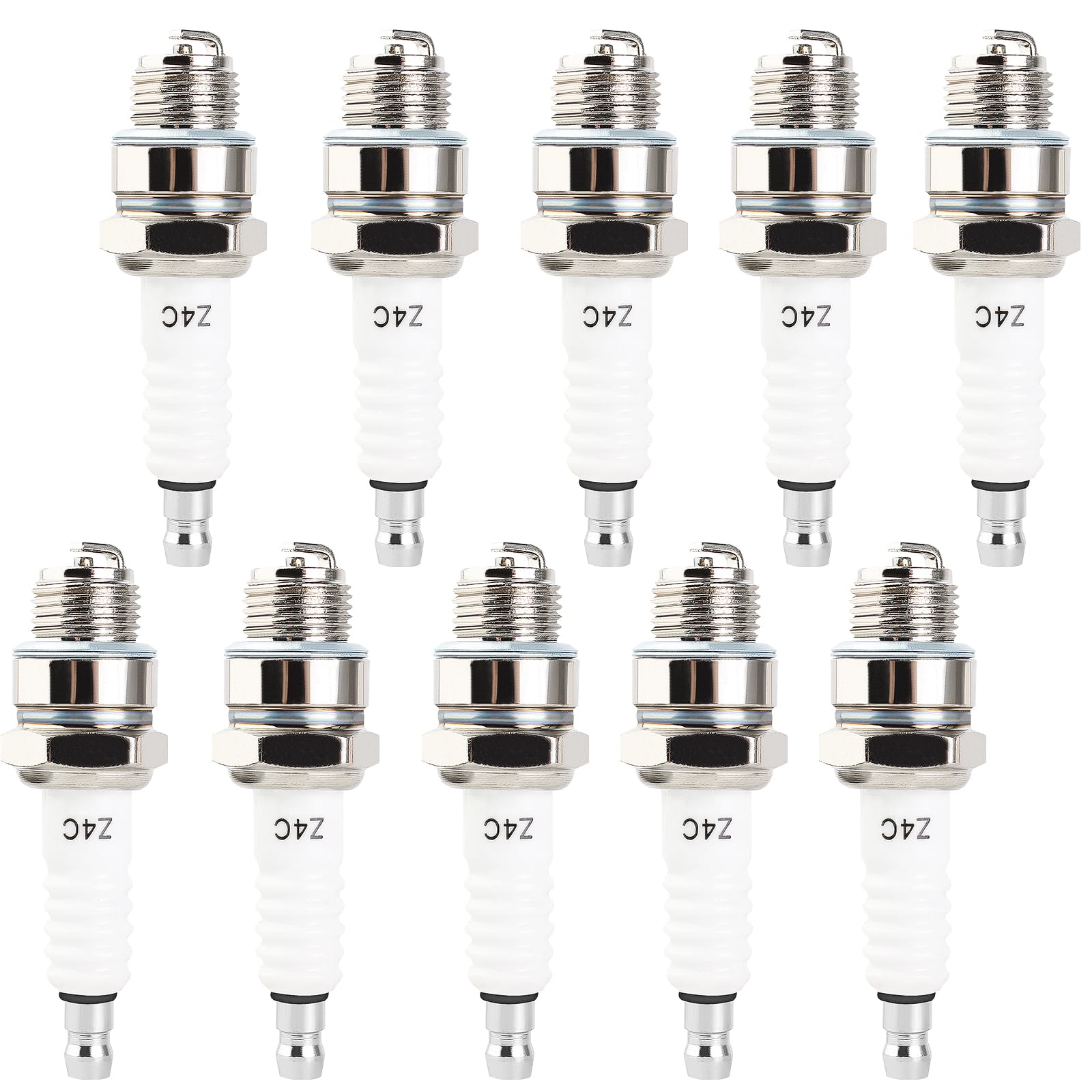 QAZAKY 10pcs Spark Plug Z4C for 49cc 50cc 66cc 70cc 80cc 2-Stroke Engine Motorized Bicycle Moped Scooter Yamaha JOG50 90 ZX50 DIO50 Suzuki AG100 QJ50 DX100 AX100 CJ750