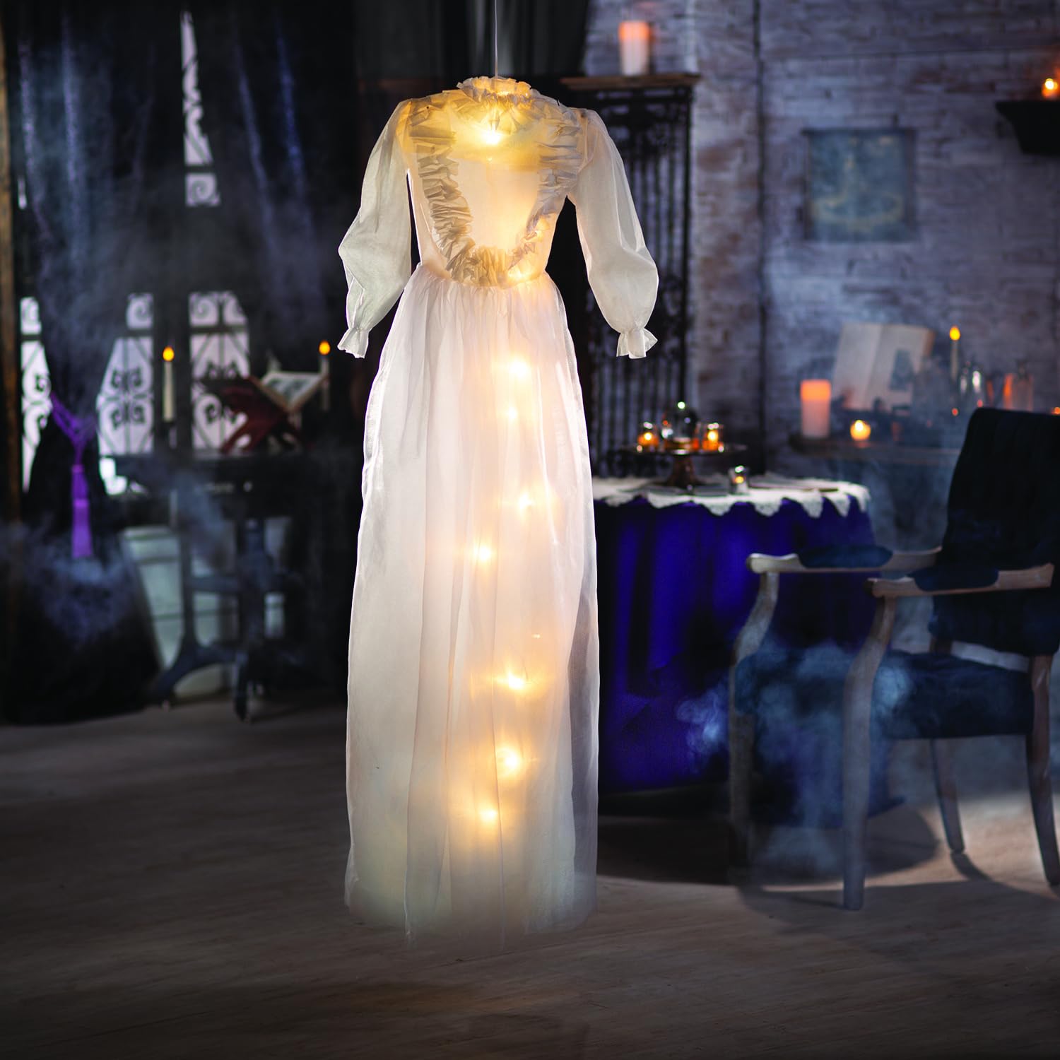 Photo 1 of Fun Express Light-Up Ghostly Dress - Halloween Decoration 5 Feet Long with Spooky Glowing Effect - Perfect for Yard Porch Indoor Halloween Decor & Parties - Ideal for Spooky Atmosphere – 1 Dress