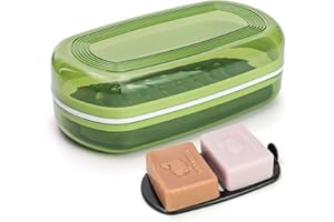 AIDIMMING Shampoo & Conditioner Bar Dish,Large Travel Soap Case for Duke Cannon Soap,Shampoo Soap Holder is Compatible with The Kitsch Shampoo bar for Travel, Camping, Gym, Bathroom (Max, Green)