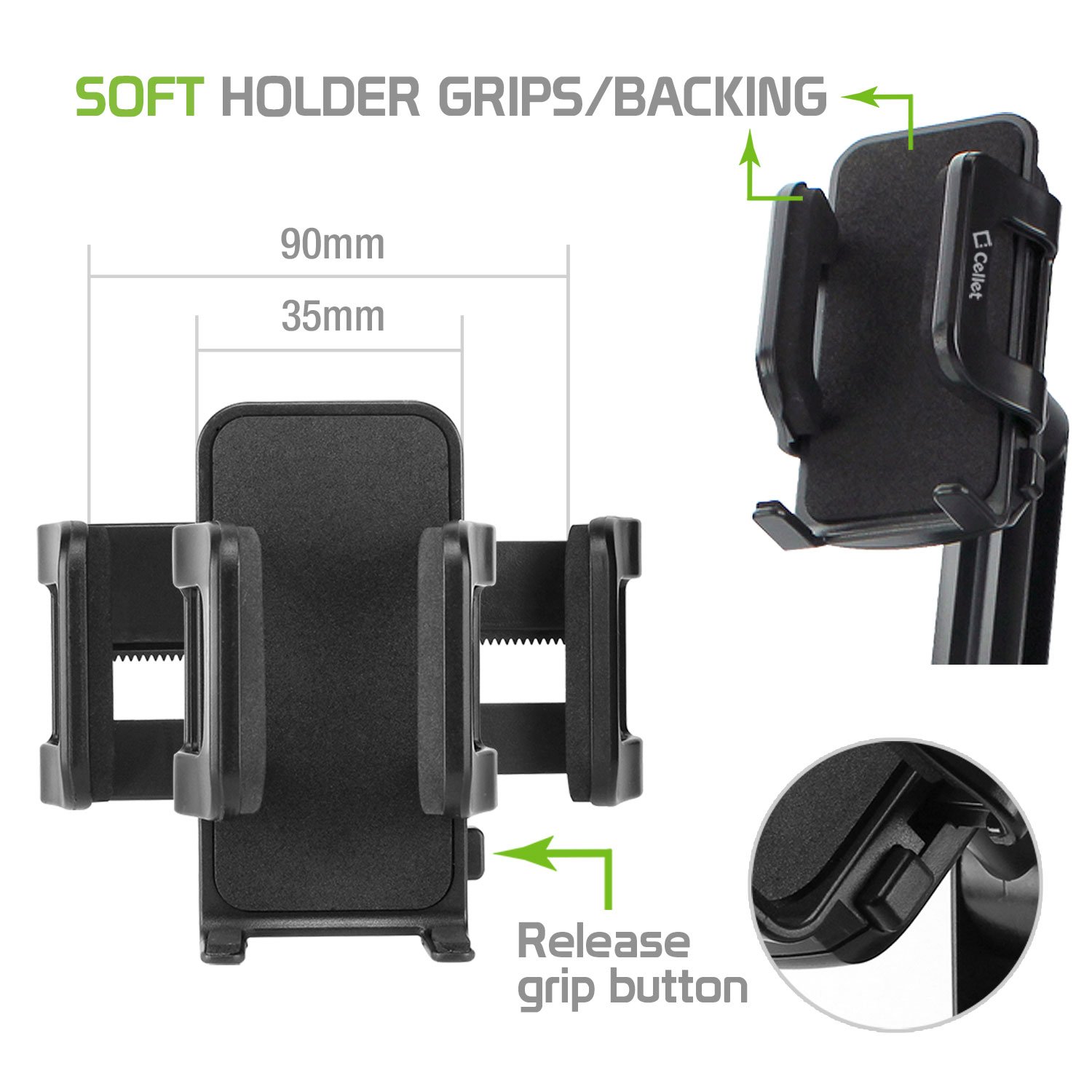 Cellet Car Phone Holder Mount, Car Cup Phone Holder Mount, Compatible with Apple iPhones, Samsung Galaxy Smartphones, Motorola Moto Google Pixel (Fits for Tesla Model 3 Y S X) Extra Long Neck