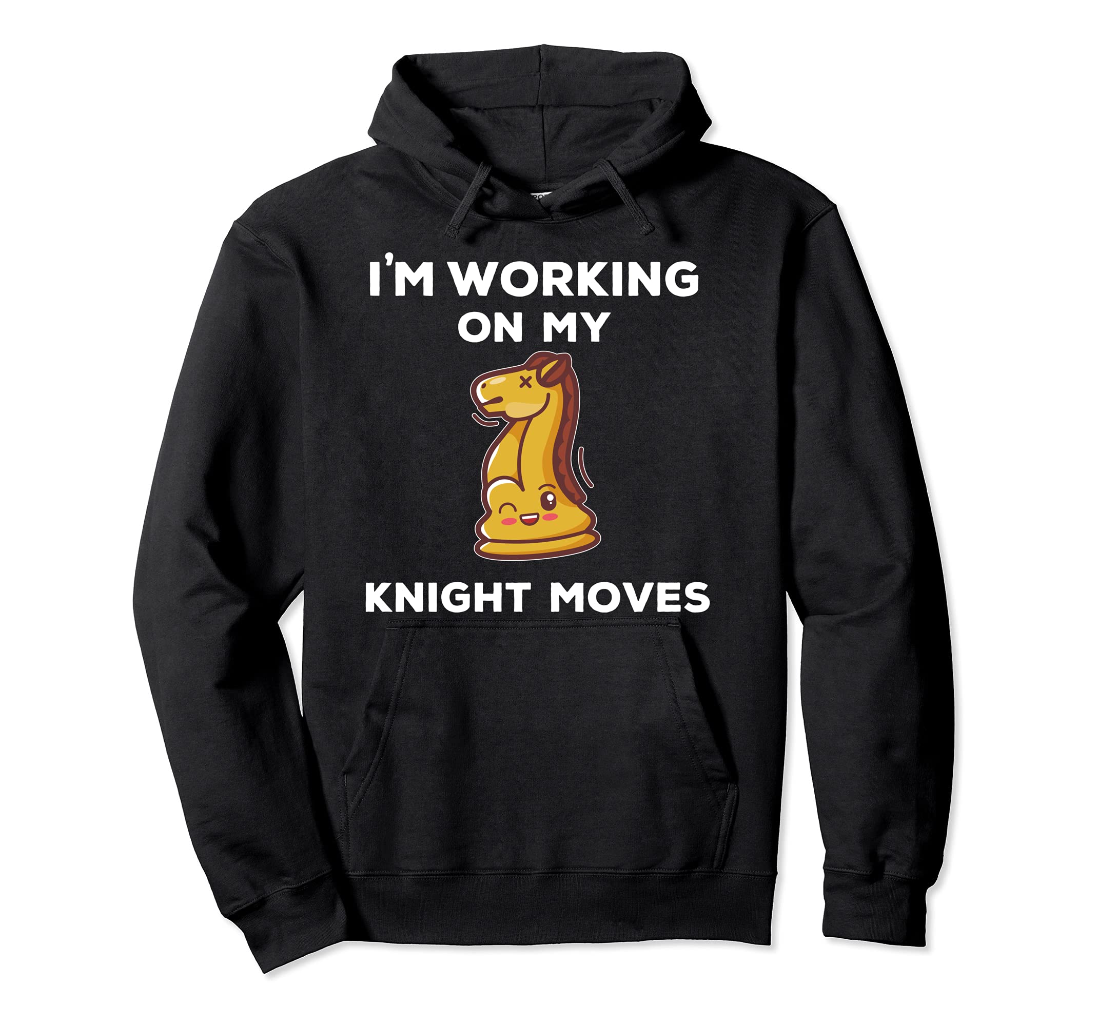 Kawaii cute chess pieces design for chess players Quote Pun Pullover Hoodie