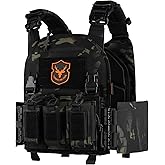 Tuxapo Tactical Molle Quick Release Buckles Vest with Triple mag Pouch Set Laser Cutting Lightweight Adjustable Vests