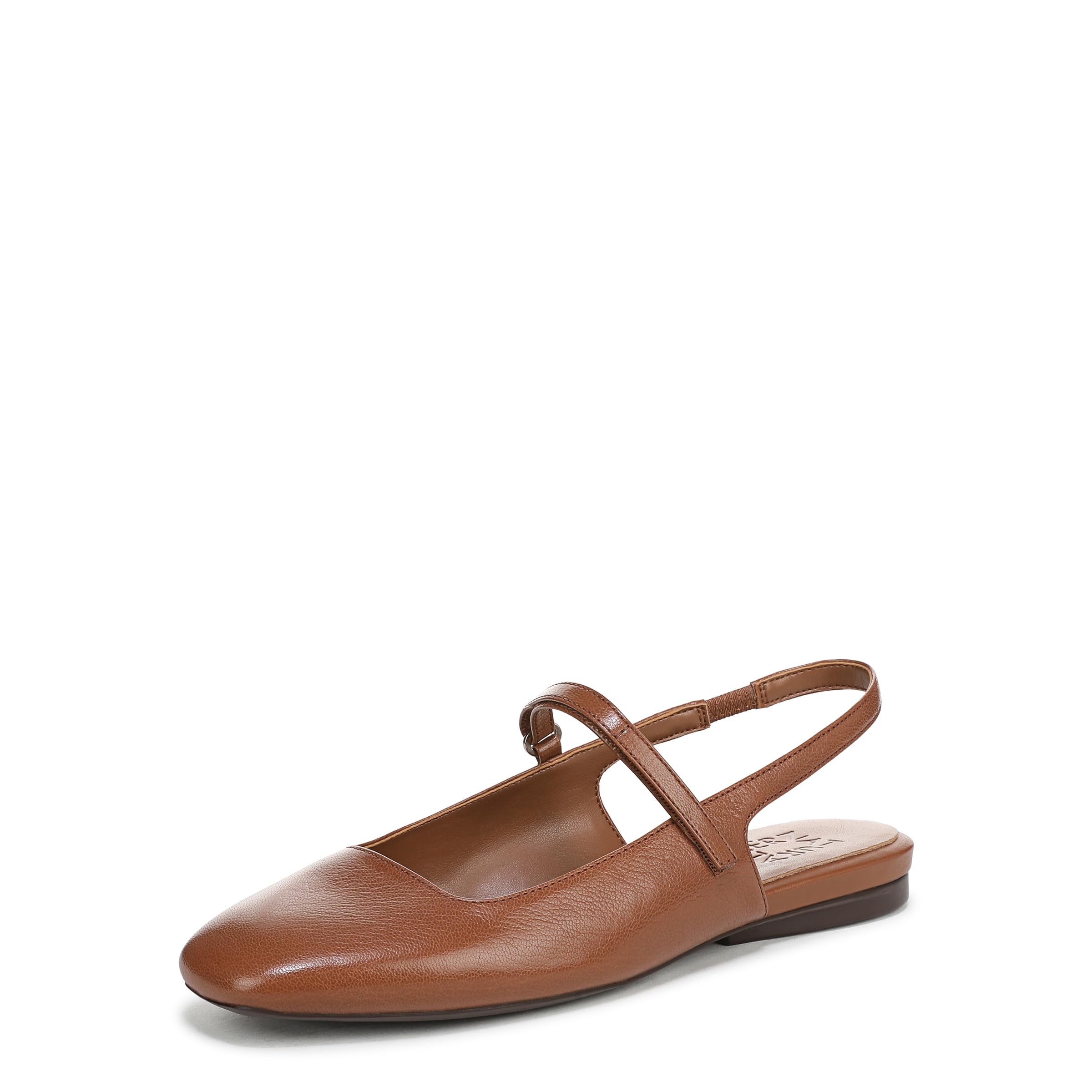 Naturalizer Women’s Connie Mary Jane Flat English Tea Brown Leather 7 M