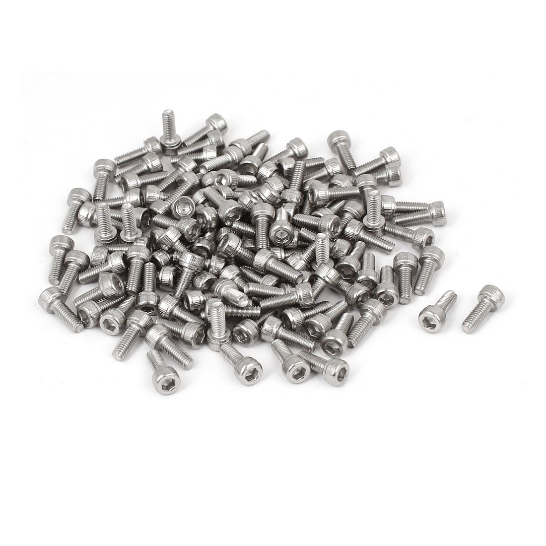 uxcell M3x8mm Thread 304 Stainless Steel Hex Socket Head Cap Screw Bolt DIN912 120pcs