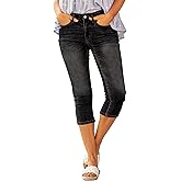 luvamia Womens Capri Jeans for Women High Waisted Skinny Ripped Jean Denim Pants