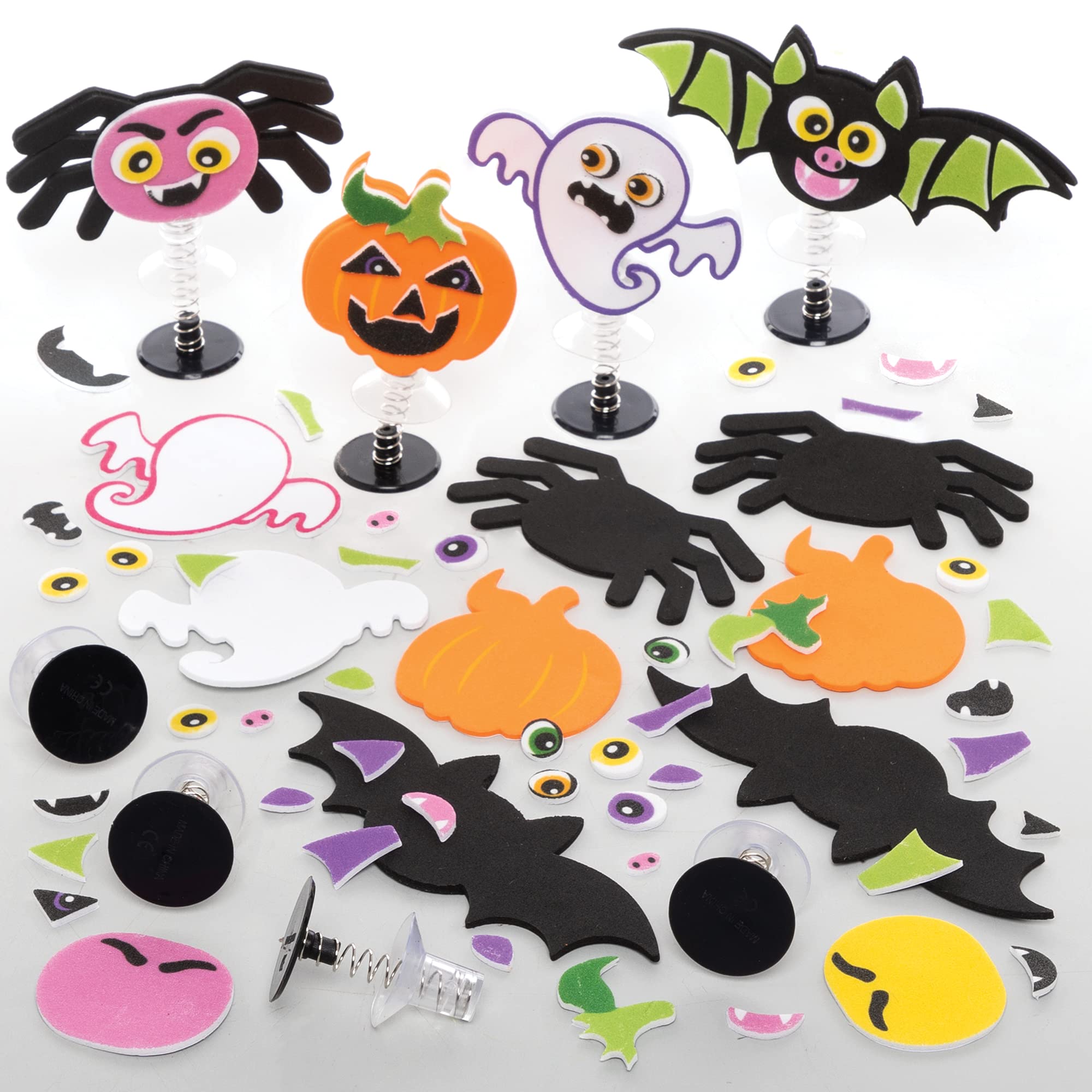 Baker Ross Monster Jump Up Kits - Pack of 8, Halloween Arts and Crafts Kits for Kids, Halloween Toys and Party Favours (FE849)