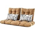 ARTPLAN Outdoor Cushions Loveseat All Weather Chair Cushions Bench Cushions Set of 5 Wicker Tufted Pillow for Patio Furniture