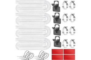 BTANADI Replacement Pool Hoses for Above Ground Pools 1 1/4, 59" Long Filter Pump Hose, 4 Packs Pool Pump Hose with 4 Hose Holders and 8 Metal Clamps (White)
