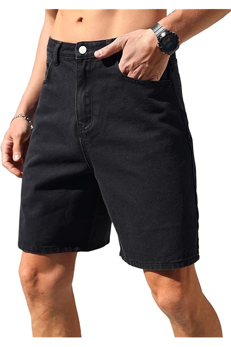 Verdusa Men's Wide Straight Leg Cargo Shorts Drawstring Waist