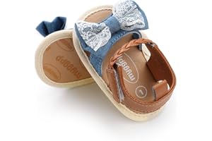 TIMATEGO Infant Baby Girls Sandals Non Slip Soft Sole T-Strap Flip Flops Toddler First Walker Crib Dress Shoes 3-18 Months