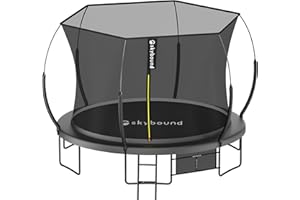 SkyBound 14 FT 12 FT 10FT 8FT 6FT Springless Trampoline for Kids and Adults - Recreational Trampolines with AntiRust Coating - Bungee Cords Outdoor Trampoline for Kids - No-Gap Design Zipper System