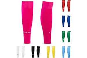 Lion Sportswear Soccer Sock Leg Sleeves To Accompany Grip Socks - Fits Over Calf/Shin Guards - Variety Of Colours