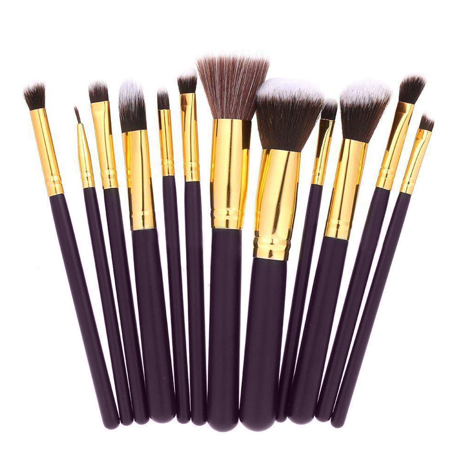 Xixou 12Pcs Makeup Brushes Premium Makeup Brush Set Synthetic Kabuki Cosmetics Foundation Blending Blush Eyeliner Face Powder Brush Makeup Brush Kit