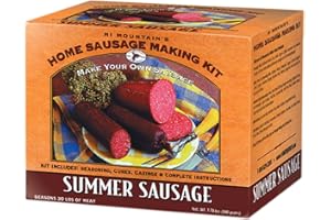 Hi Mountain Summer Sausage Seasoning Kit | ORIGINAL BLEND | Includes 10 Fibrous Casings, Seasoning, Cure, & Directions | Ideal for Beef, Pork, Venison, Deer & Wild Game | Makes up to 30 lbs