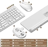 Seenda Wireless Keyboard and Mouse SK38-3 Ultra Slim USB UK Layout Silver White view 5