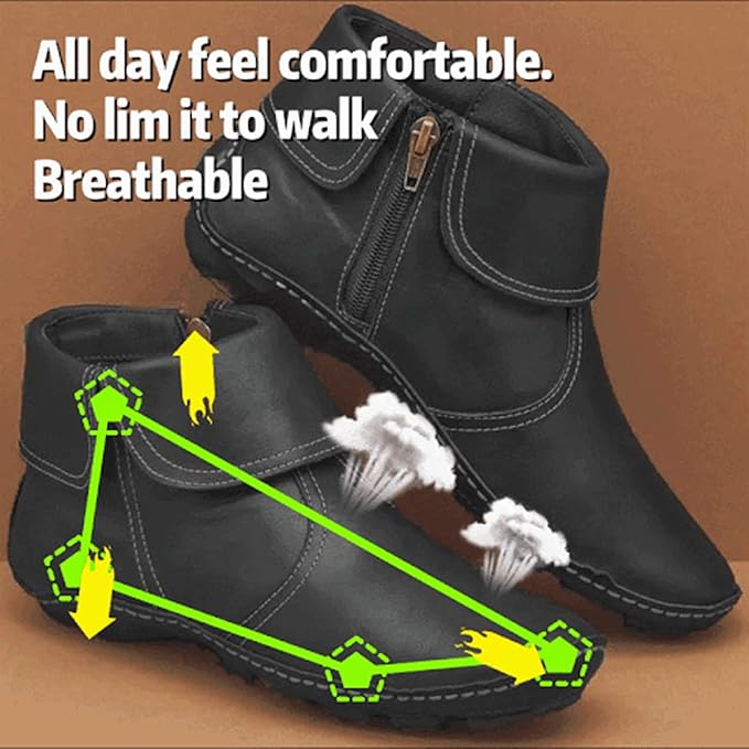 Newest Walking Support Leather Booties