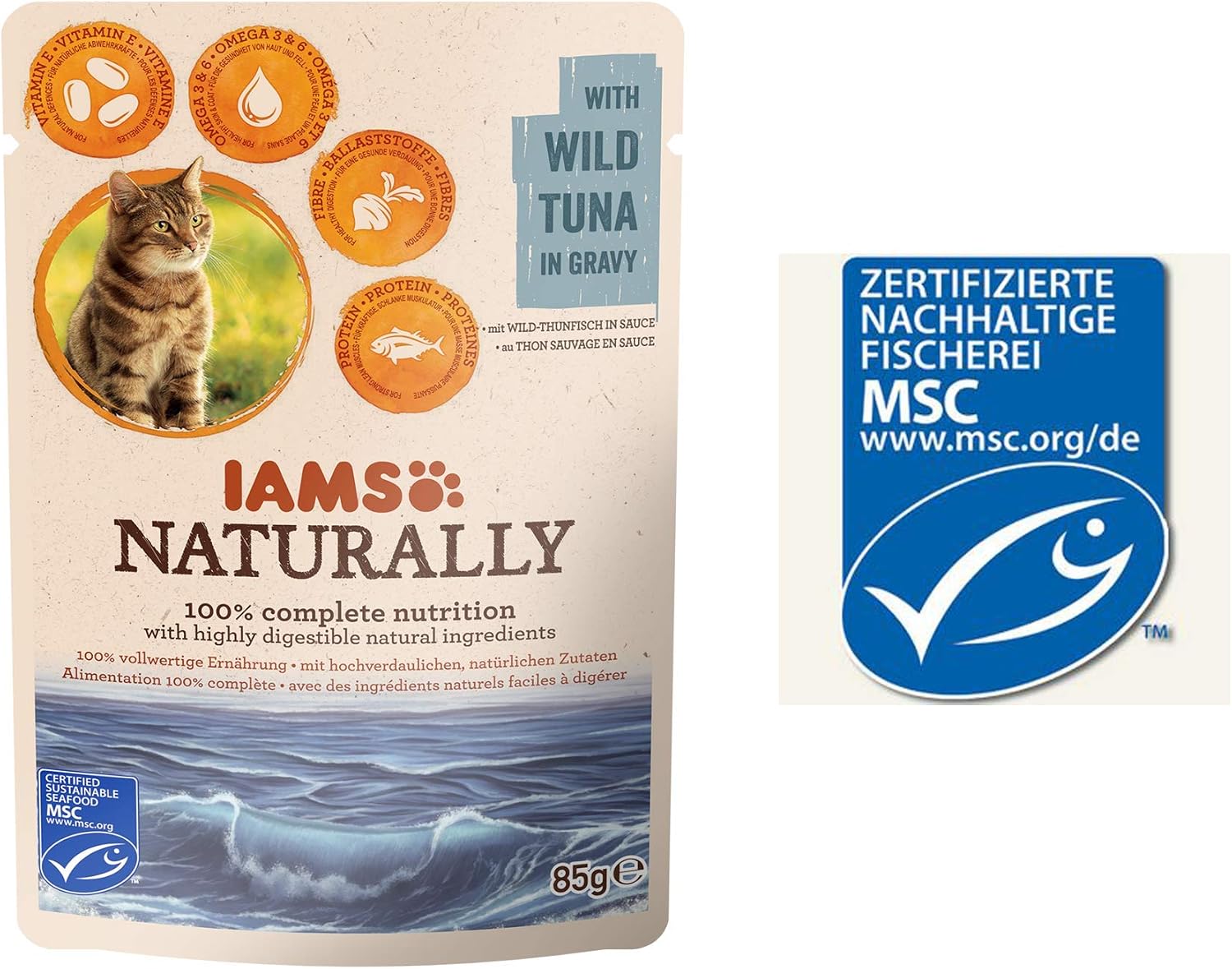 IAMS Naturally Adult Cats Wet Tuna Food, 85 g (Pack of 24) - Image 5