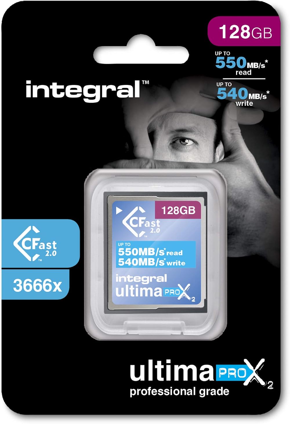 Integral 128GB CFast 2.0 Memory Card 550MB/s Read 540MB/s Write