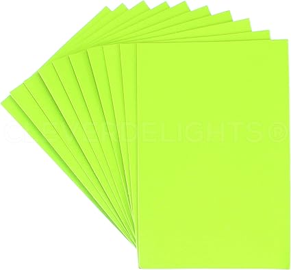 Amazon Com 10 Pack Cleverdelights 8 X 12 Foam Sheets Lime Green Large Self Adhesive Craft Sheets
