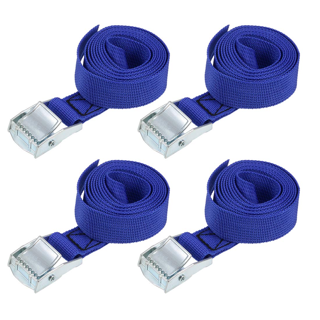 sourcing map Tie Down Strap Cam Buckle Lashing Strap 1" x 5Ft 550lb 250Kg Load Polypropylene for Moving Securing Cargo, Blue, Pack of 4