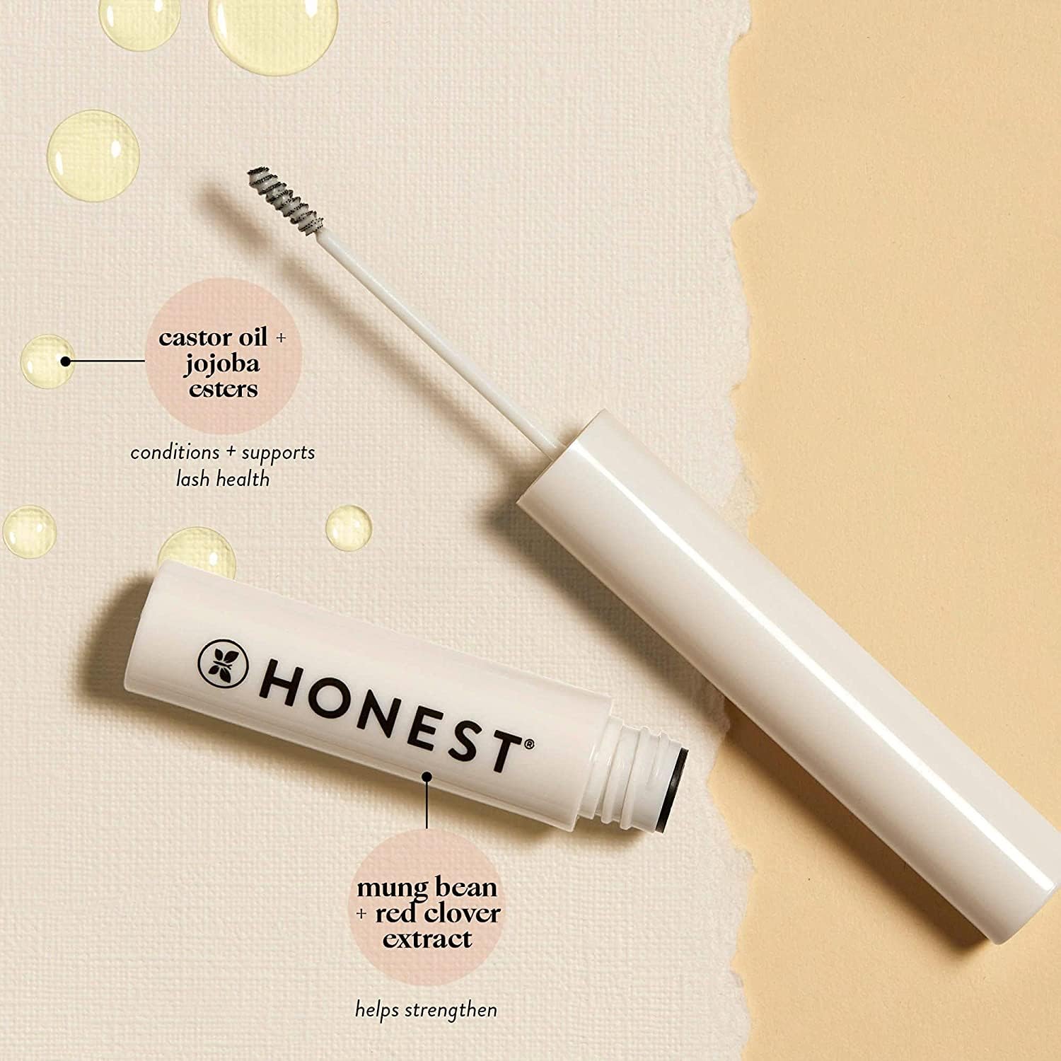 Honest Beauty Honestly Healthy Brow Gel for Fuller Looking Brows | Strengthens + Adds Volume | Castor Oil + Red Clover Extract | EWG Verified, Vegan, Cruelty Free | Brunette, 0.05 fl oz