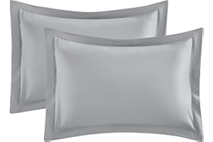 VANTA REPUBLIC Sham Pillows Set of 2, 20 X 30, Hypoallergenic Pillow Cover, High Thread Count,Double Brushed Microfiber, 2200 Series, 90 GSM, Hotel Collection, Pillow Shams for Queen Bed (Silver, Twin, Full, Queen)