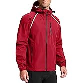 Bikewa Men's Cycling Rain Jackets Waterproof Running Bike Windbreaker Lightweight Packable Hooded Jacket