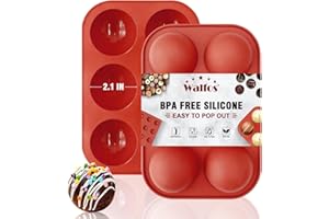 WALFOS Silicone Hot Chocolate Bomb Mold Medium Semi Sphere Silicone Mold, 2 Packs Half Sphere Silicone Baking Molds for Making Chocolate, Cake, Jelly, Dome Mousse