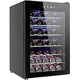 EUHOMY 45 Bottle Wine Cooler Refrigerator, Small Wine Fridge for Red, White and Champagne, 4.5 Cu.ft Mini Fridge with Adjust 