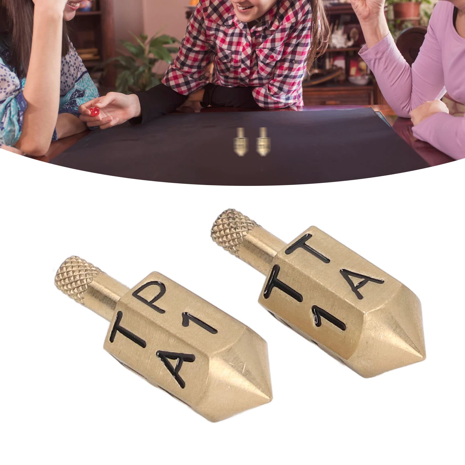 Put and Take, Solid Metal Game Spin Dice, Top Dice Type Game Game of Chance for Parties During Festival Holiday Night Game Bar Game