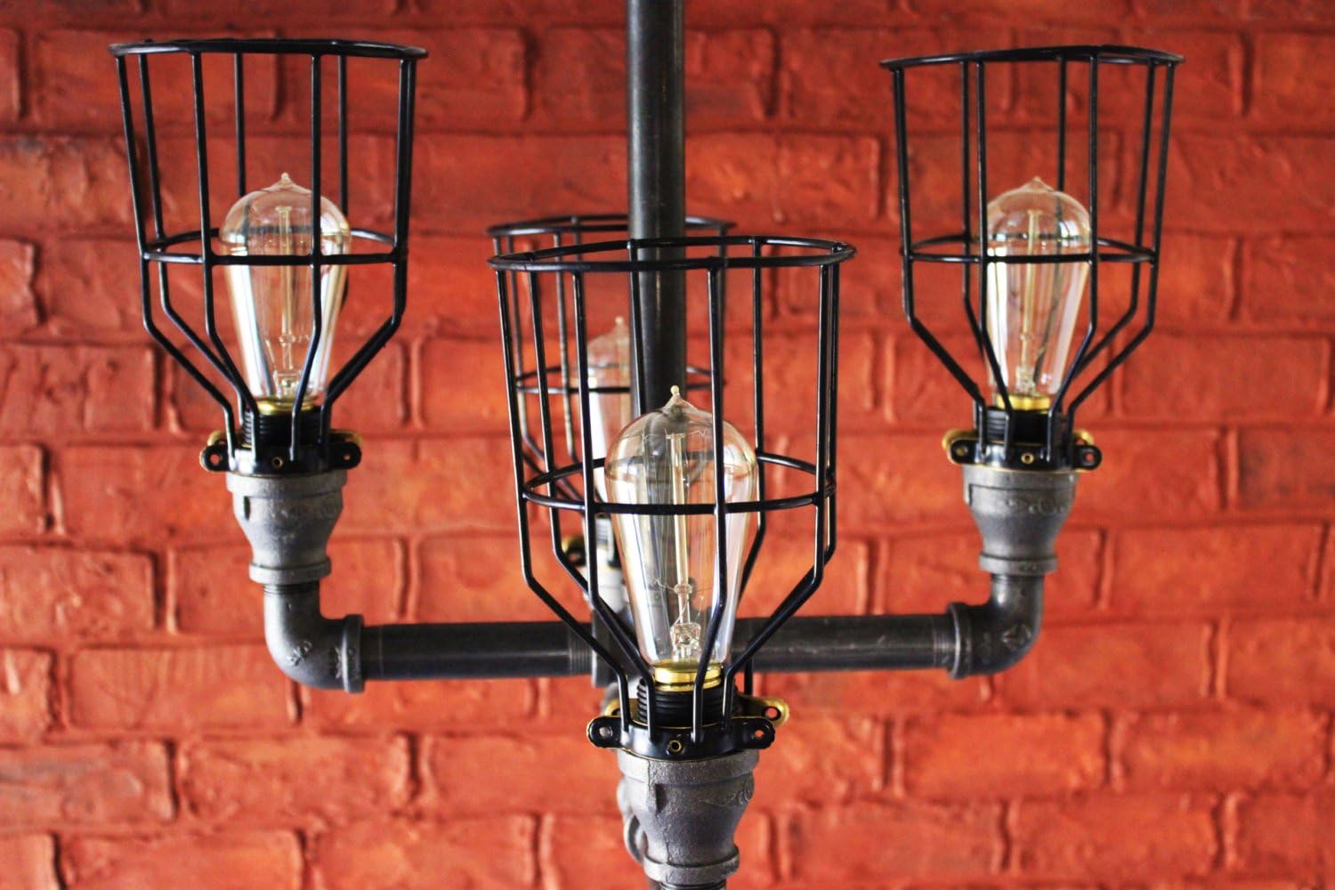 Industrial Pipe Cage Ceiling Chandelier - Steampunk Industrial lighting kitchen bar lighting Dining Table Industrial Chandelier, Light Edison Bulb