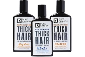 DUKE CANNON SUPPLY CO. Duke Cannon News Anchor 2-in-1 Hair Wash, 3-Pack (10 oz Each) - Bay Rum, Naval Diplomacy, Cedarwood Scents | Shampoo & Conditioner Combo for Men | Strengthening & Scalp-Stimulating | Sulfate-Free