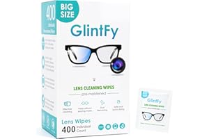GlintFy Lens Wipes for Eyeglasses, Lens Wipes 5.1″×5.9″ – 400 Count (Pre-moistened Indepently Packaged,Safe,Scratch Free, Sui