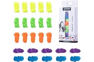 CHEE MONG 25 Pack Yoyo Strings - Professional Polyester Replacement Yoyo Strings for Responsive Yoyo and Unresponsive Yoyos - Rainbow Colors: Blue, Green, Yellow, Orange, and Purple