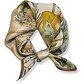 PoeticEHome 100% Mulberry Silk Neck Scarf 21"x21" Small Square Scarfs for Women Gift Packed