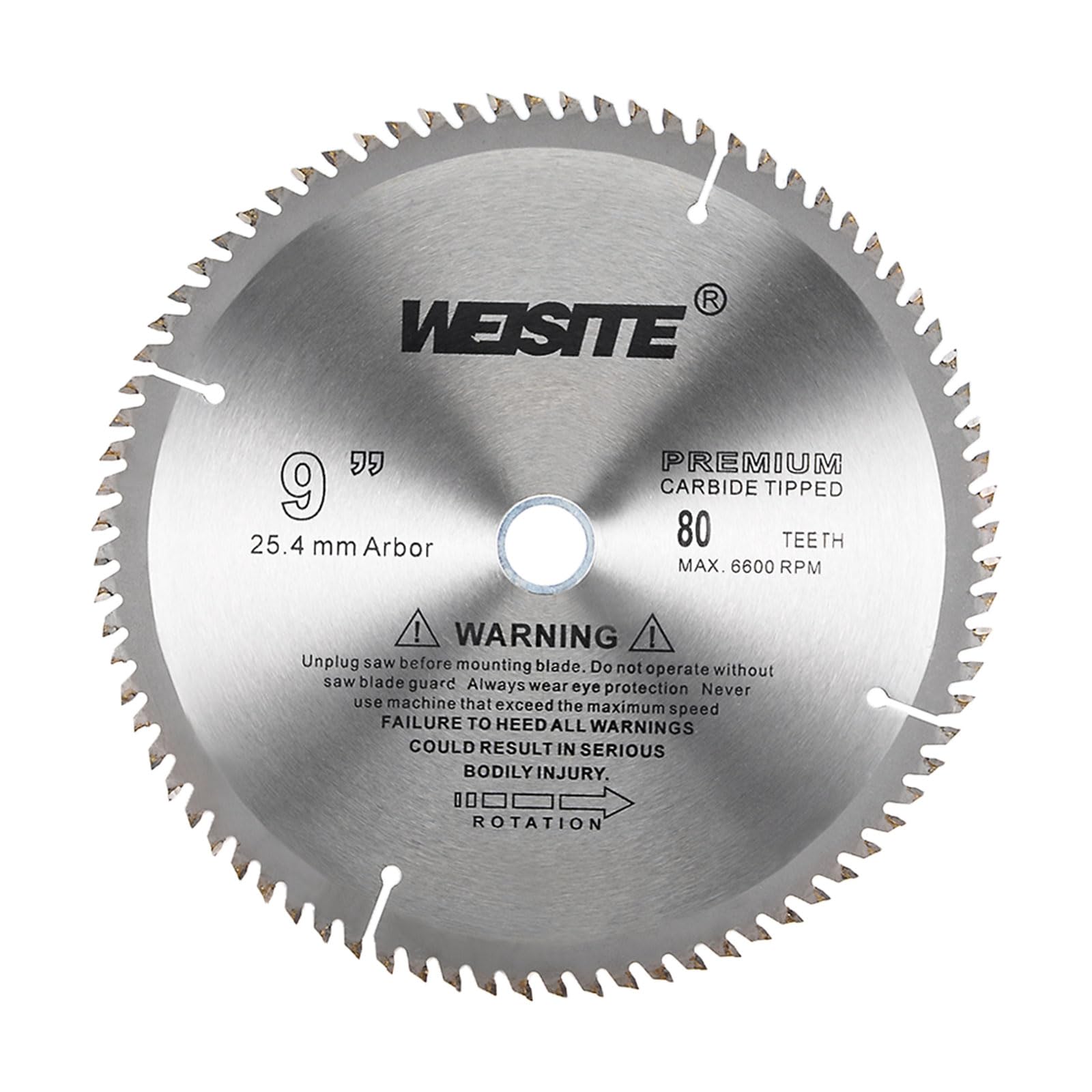 CoCud Circular Saw Blade, 9" Outer Dia 80 Teeth 3/4" Arbor, Wood Tungsten Carbide Tipped () Slitting Saw - (Applications: for Wood Cutting)