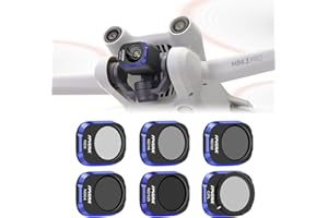 FPVERA ND Filter Set for DJI Mini 3 Pro, 6-Pack Drone Camera Lens Filter Accessories Polarized CPL Filter with Aluminum Alloy Frame & 32-Layer Coating HD AGC Optical Glass (CPL,ND8,ND16,ND32,ND64,ND128)