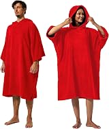Winthome Changing Bath Robe Surf Poncho Towel Hooded M Flame Red