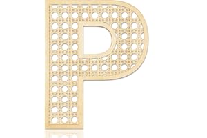 FOCAL20 Wooden Rattan Letters for Wall Decor Large Wooden Letters 12 Inch Rustic Wood Rattan Wall Decor for Boho Nursery Decor Baby Shower Name Signs Girl Wedding Bedroom Decoration Newborn Birthday Gift