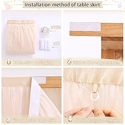QueenDream Tulle Table Skirt for Rectangle 2 Layer