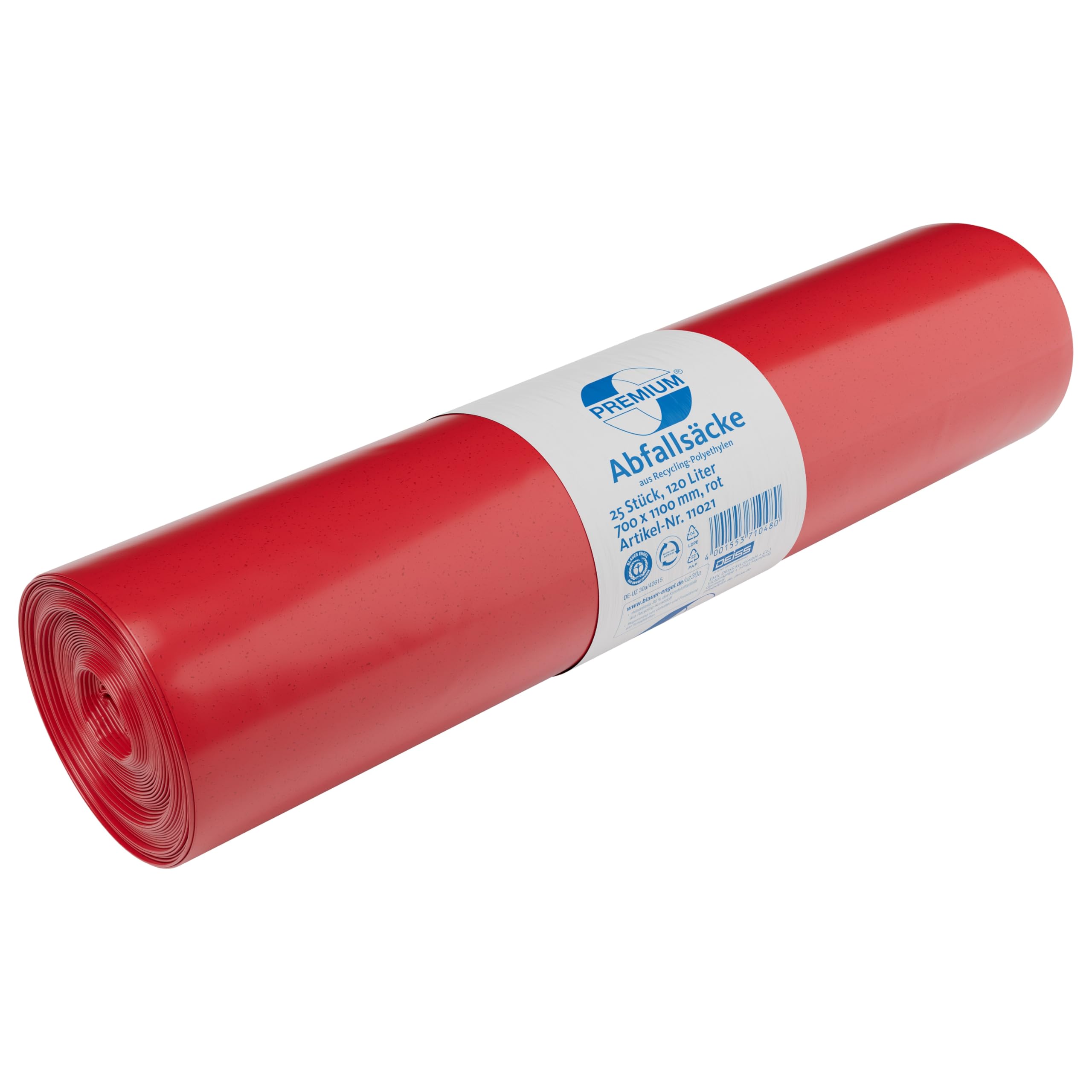 Deiss Premium 11021 Rubbish Bags 700 x 1100 mm, 60, Red (Pack of 25)