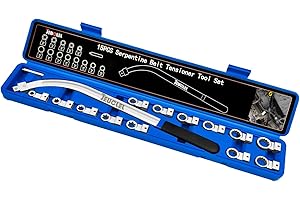 15PCS Universal Auxiliary Idler Belt Tensioner Pulley Removal Tool Kit, 12-Point 12-19mm (0.47"-0.74") Serpentine Belt Tensio