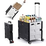 Folding Utility Cart with Lid, 60L Collapsible