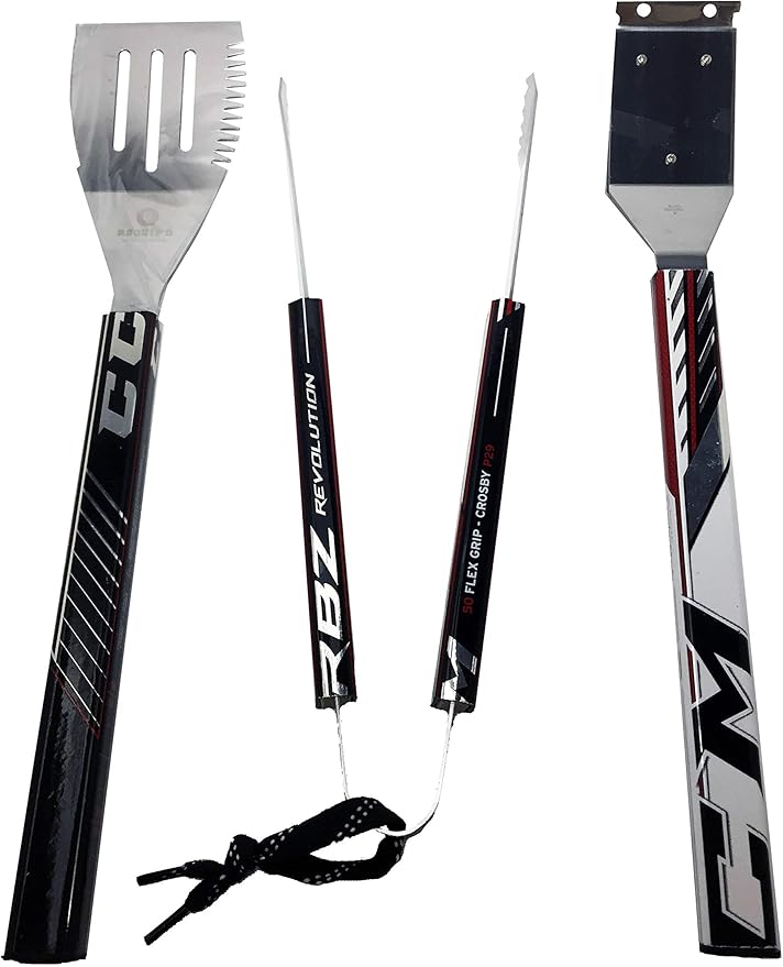 Requip'd 3 Piece BBQ Tool Kit with Grill Brush Made from