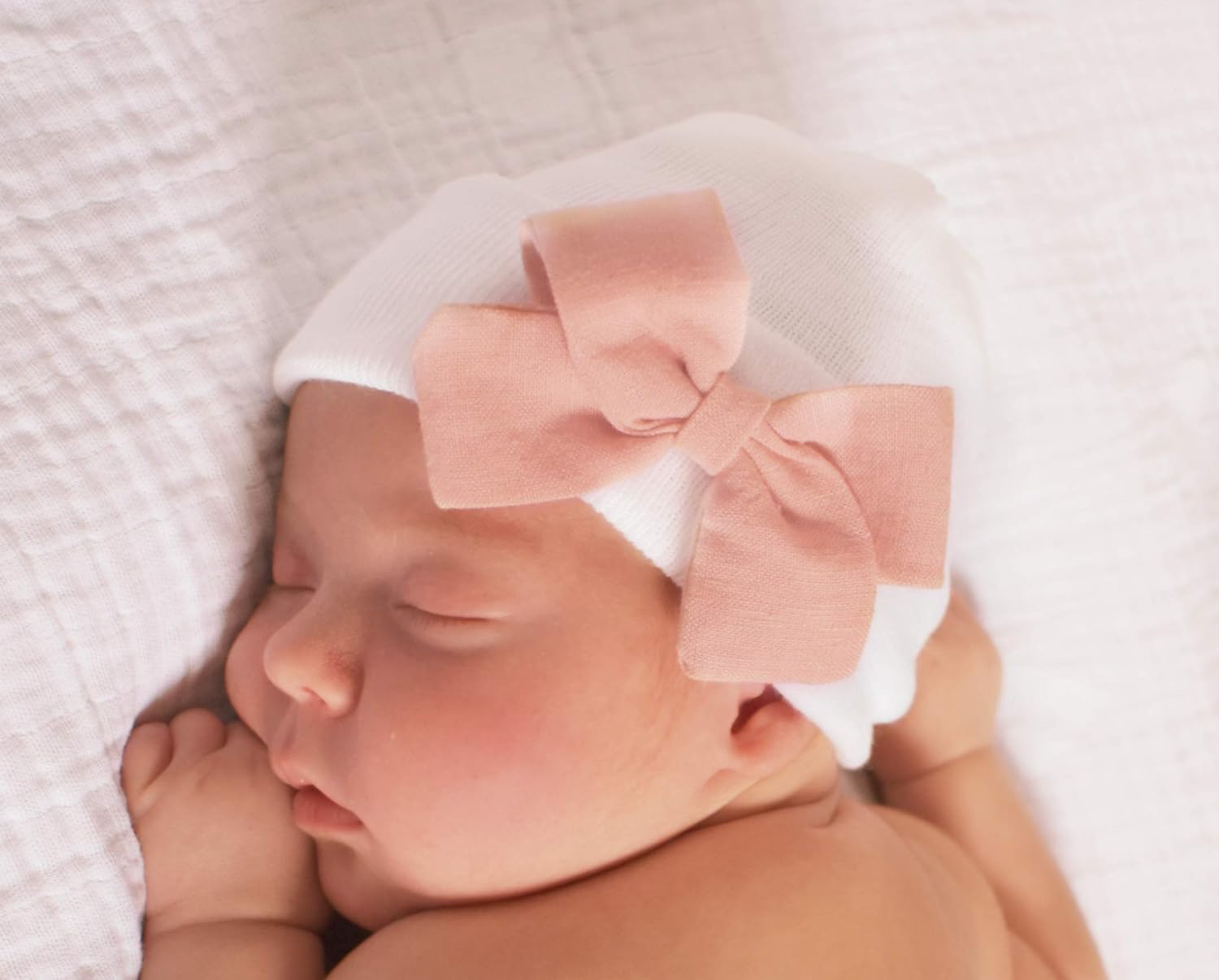 newborn girl beanie with bow