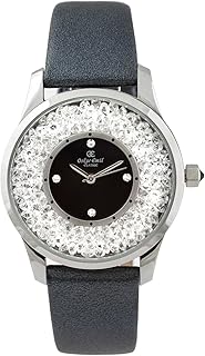 Oskar Emil, Klassische Uhren, Classic Oskar Emil Damenuhr Alicia Schwarz women'Armbanduhr PH4900-C-PH01T Analog Leder schwarz Hängeampel Blumensäule Blumentreppe Alicia Schwarz